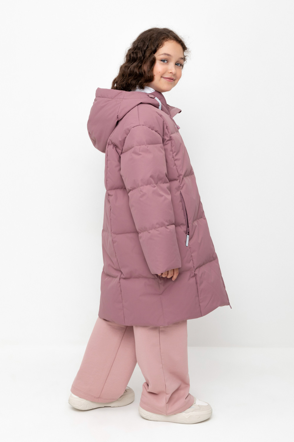 Пальто для девочки, артикул: ВК 34068/4 УЗГ, цвет: фиолетовый, фото 3