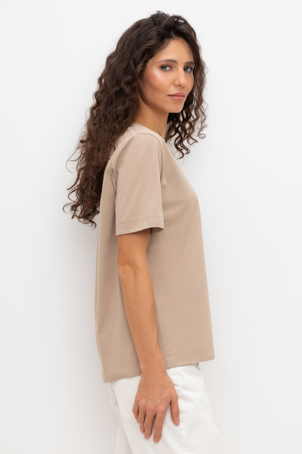 Футболки женские для мам, артикул: ЕВТ 3260, цвет: бежевый, фото 3