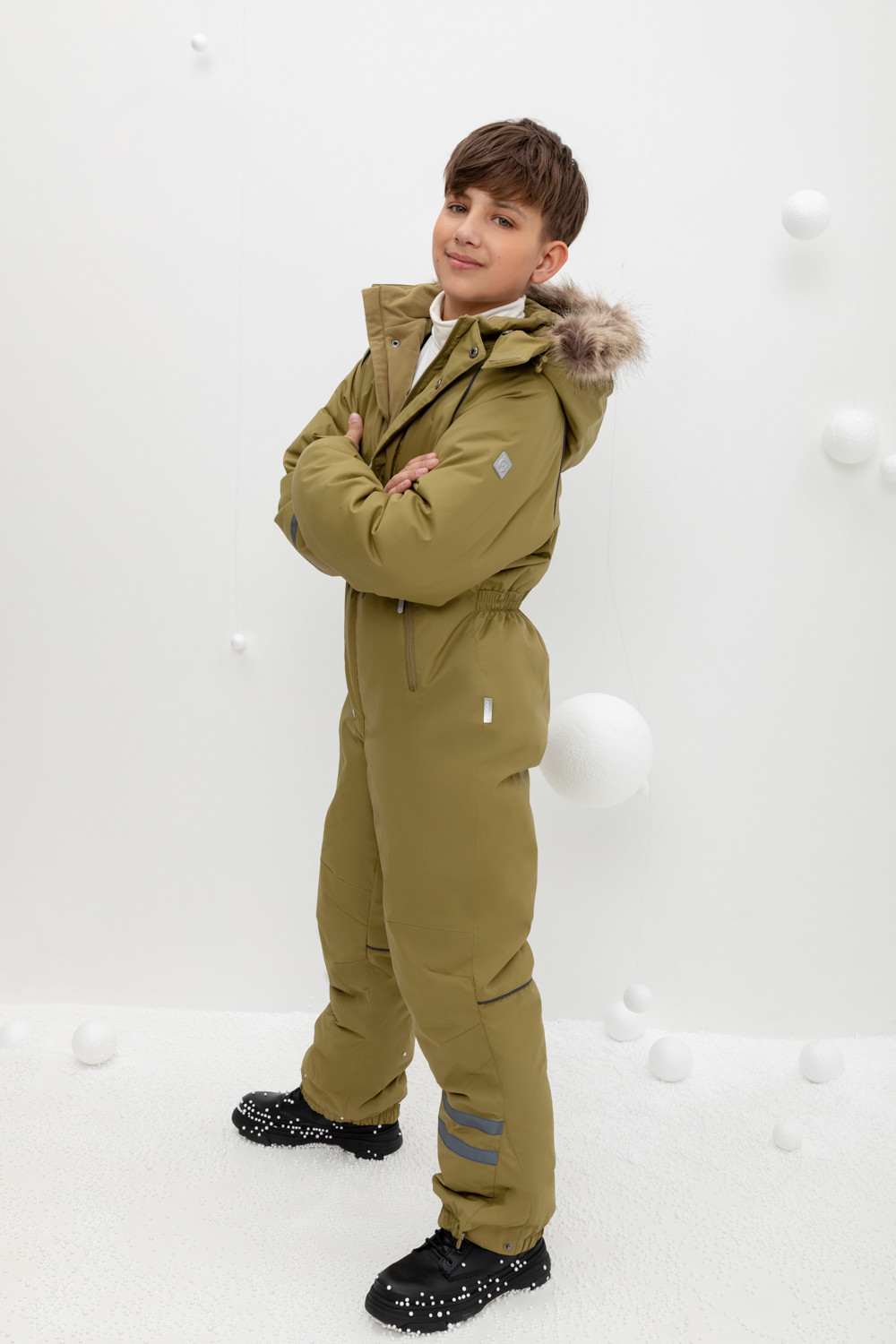 Комбинезоны утепленные для мальчика, артикул: ВК 60102/3 ГР (122-158), цвет: зеленый, фото 3