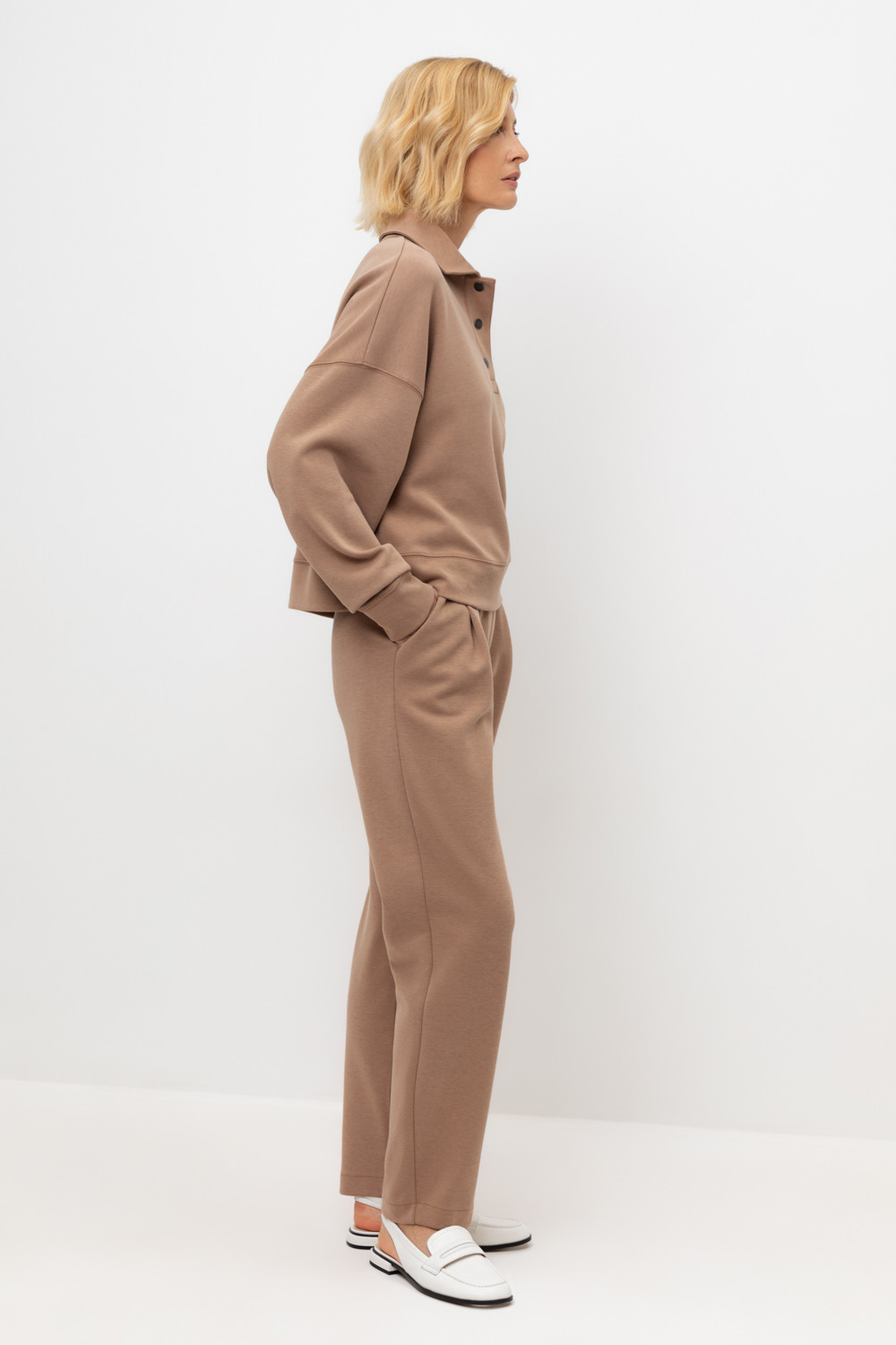 Брюки женские для мам, артикул: ЕВТ 4133, цвет: коричневый, фото 3