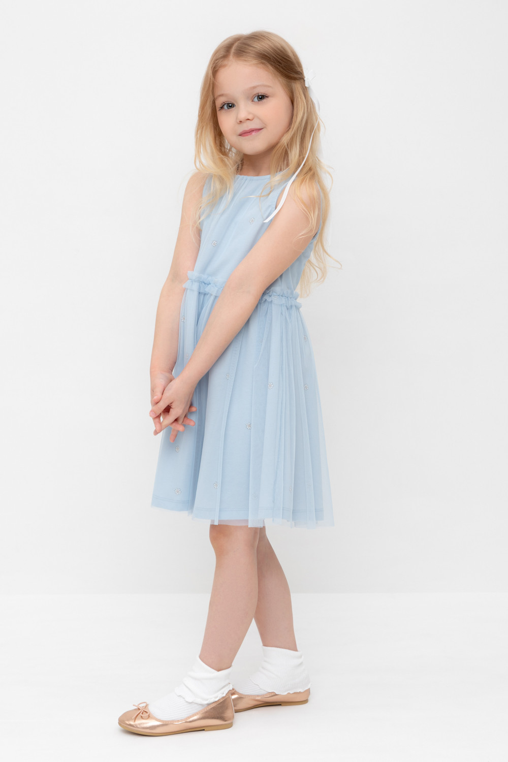 Платье для девочки, артикул: КР 5734-1, цвет: голубой, фото 3