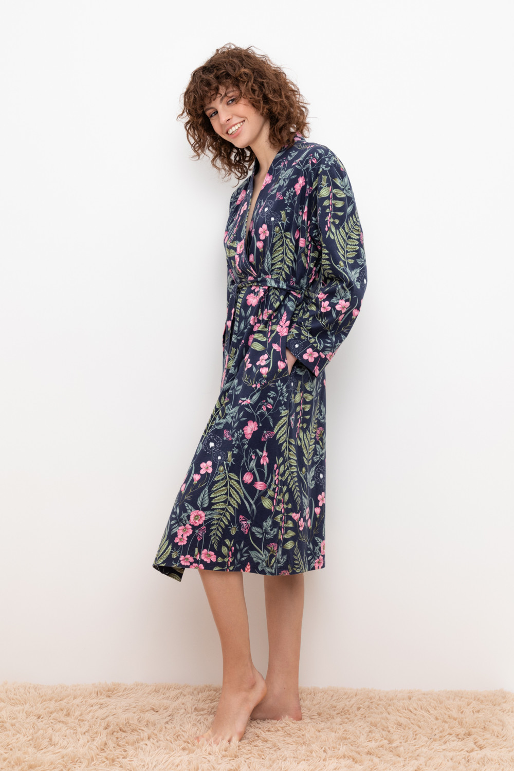 Халаты женские для мам, артикул: Е 50021, цвет: синий, фото 3