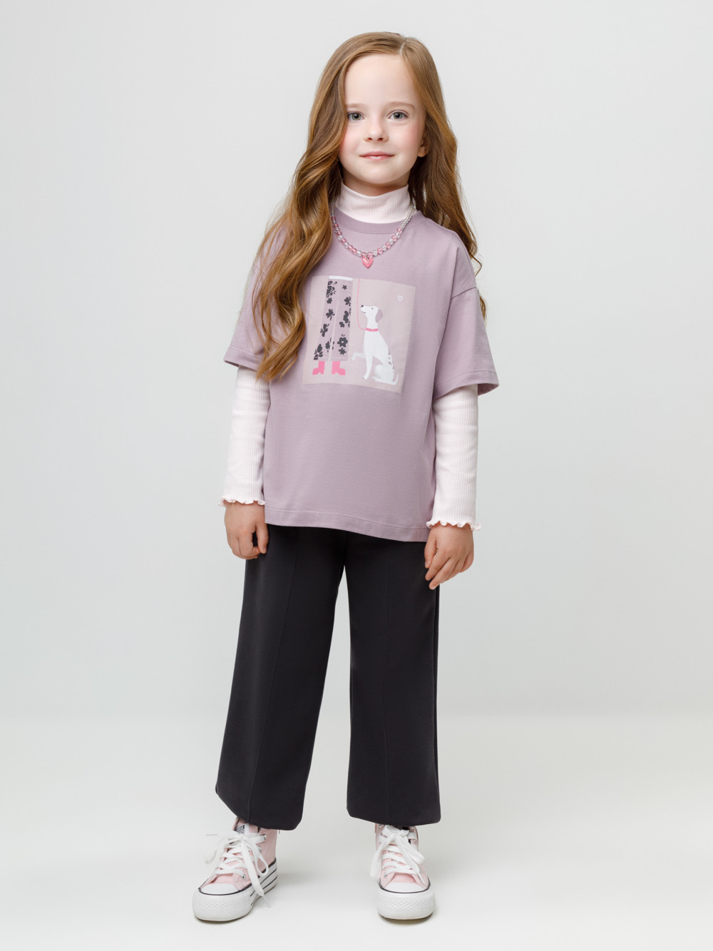 Брюки для девочки, артикул: КР 400866, цвет: темно-серый, фото 3