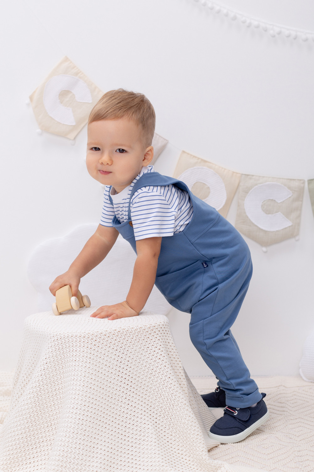 Полукомбинезон для мальчика, артикул: КР 6466, цвет: синий, фото 3