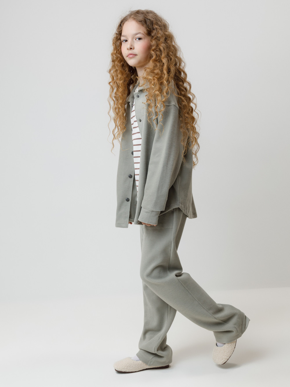 Брюки для девочки, артикул: КР 400843, цвет: зеленый, фото 3