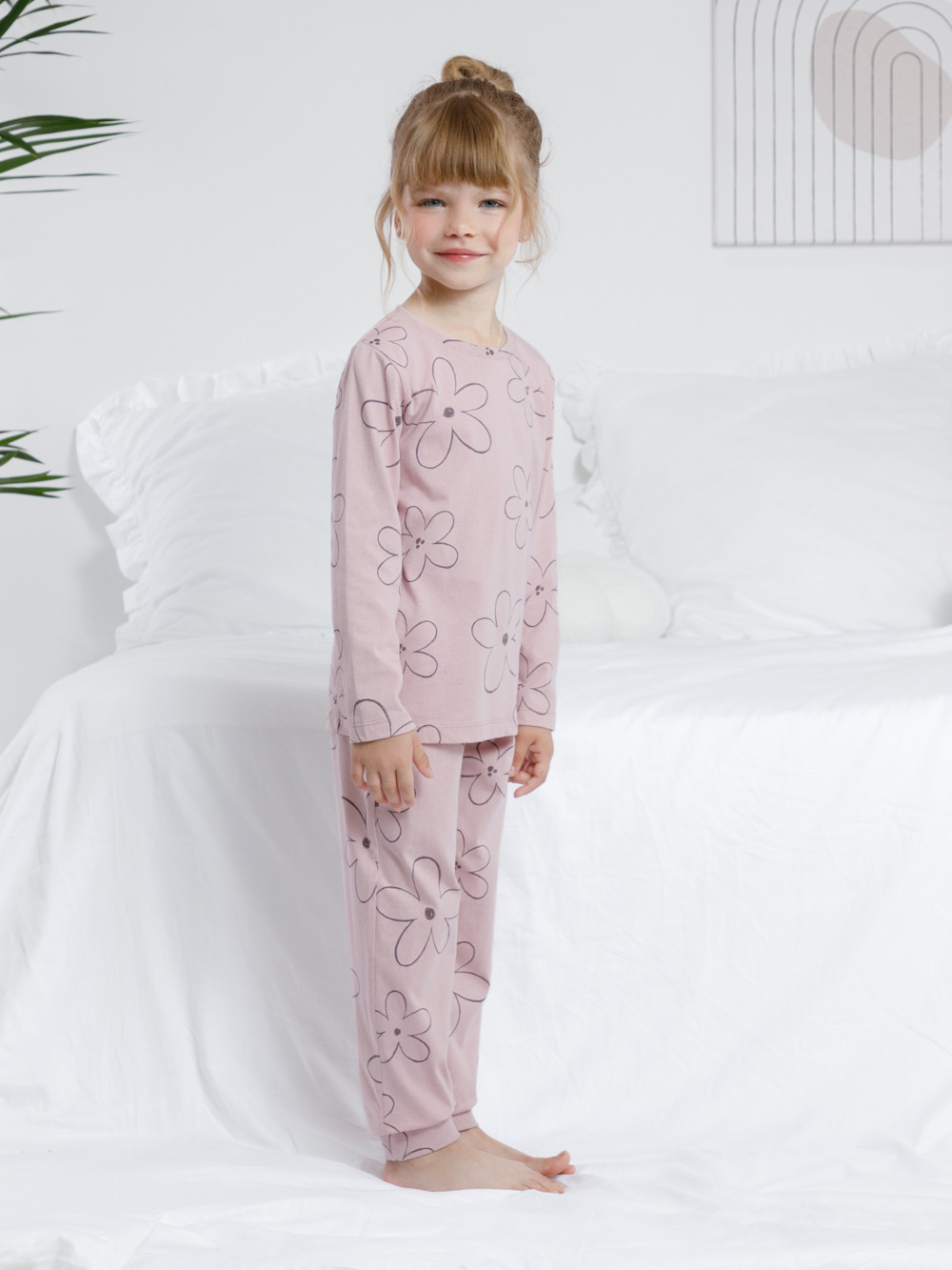 Пижама для девочки, артикул: К 1561, цвет: розовый, фото 3