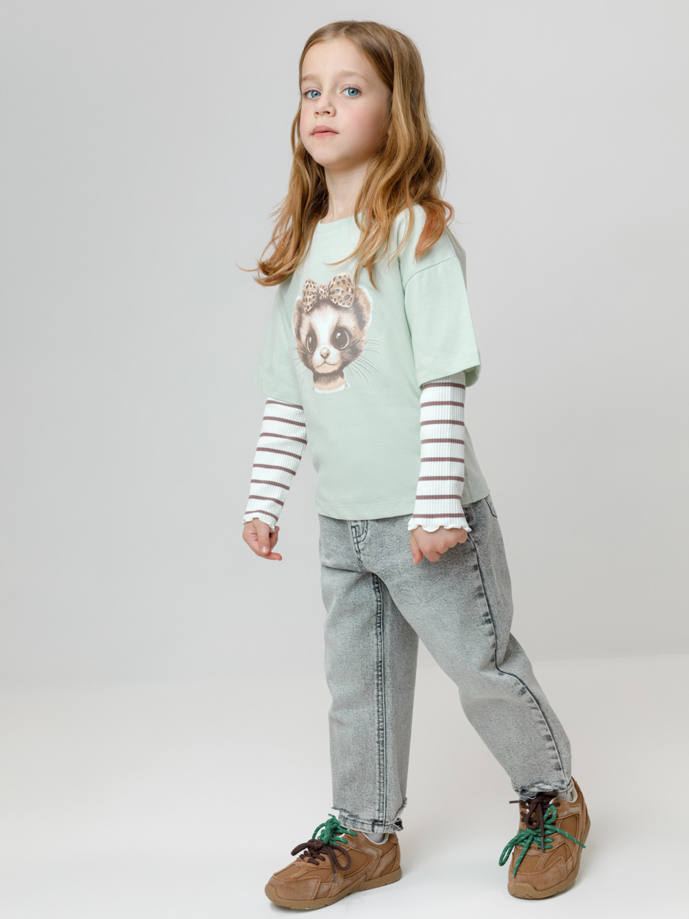 Футболка для девочки, артикул: КР 302906, цвет: зеленый, фото 3