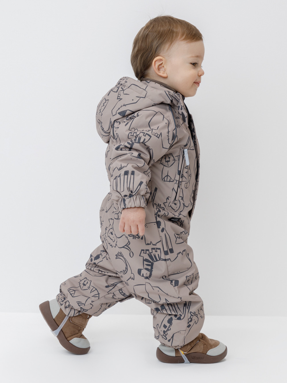 Комбинезоны утепленные для мальчика, артикул: ВК 60085/н/74 Ал, цвет: коричневый, фото 3