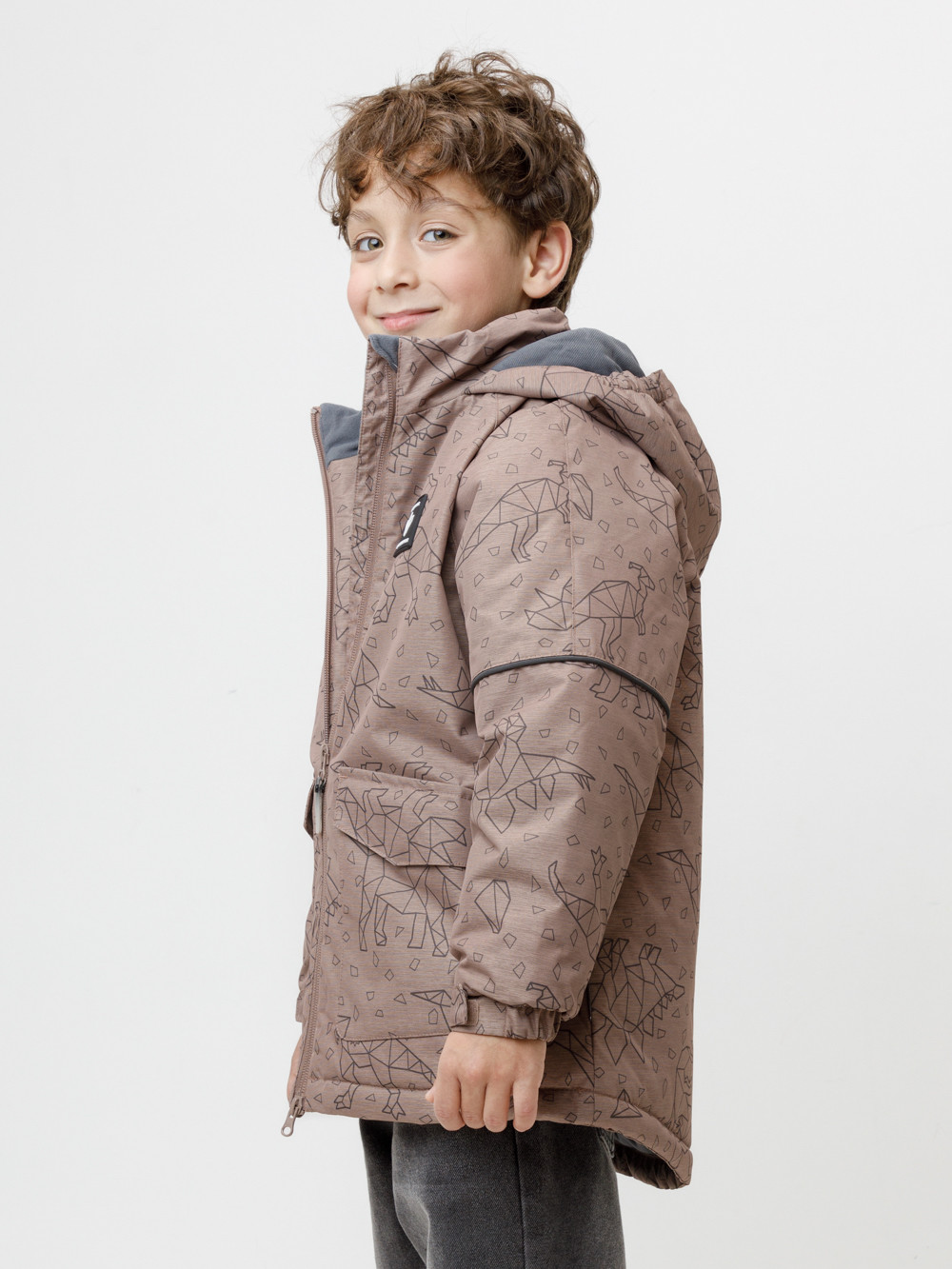 Куртки для мальчика, артикул: ВК 36093/н/1 ГР, цвет: коричневый, фото 2