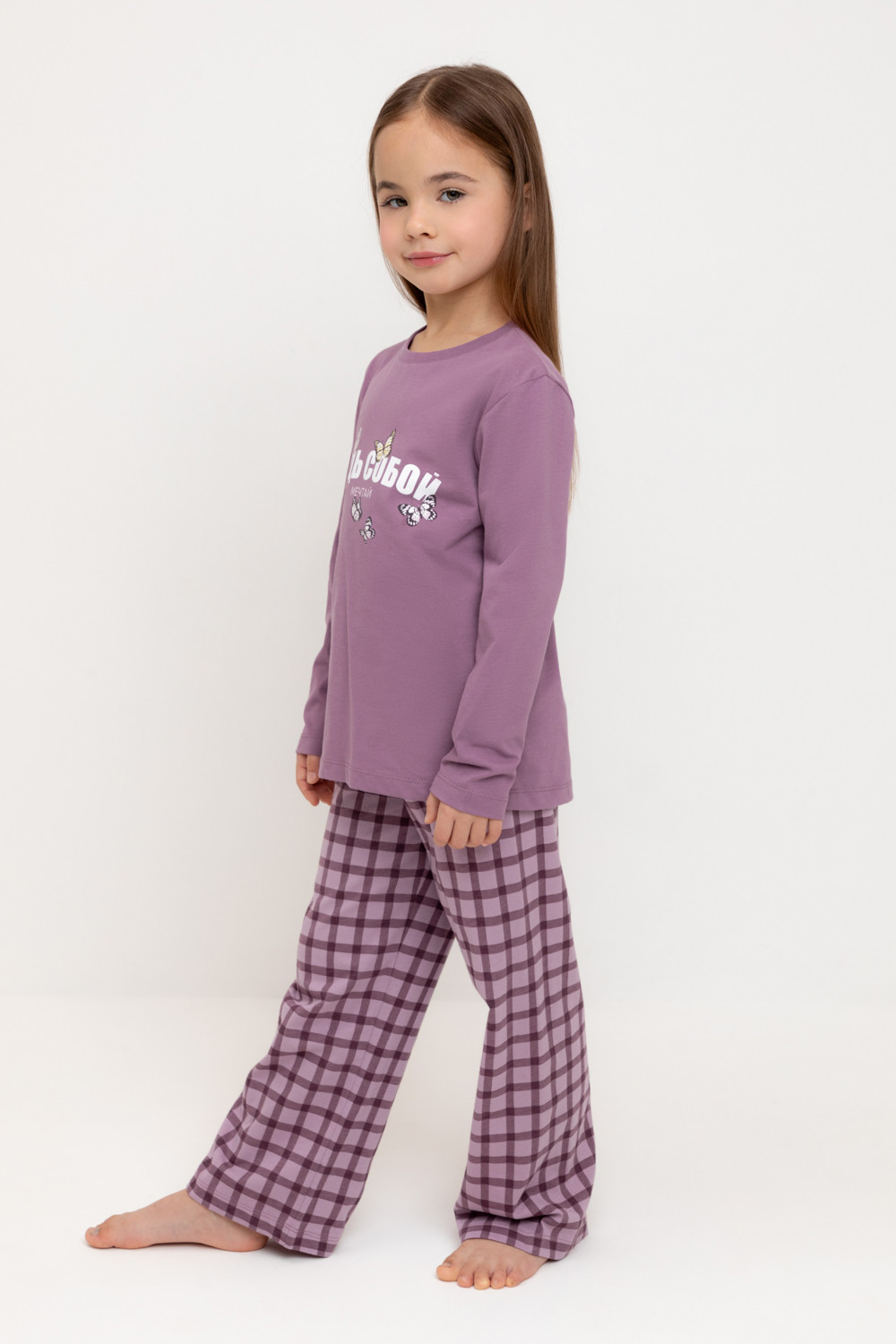 Пижама для девочки, артикул: К 1623, цвет: бордовый, фото 3