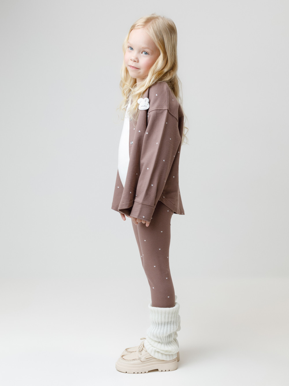 Лосины для девочки, артикул: КР 4074, цвет: коричневый, фото 3