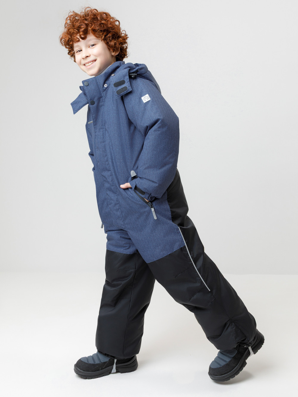 Комбинезоны утепленные для мальчика, артикул: ВК 60127/н/8 УЗГ, цвет: синий, фото 3