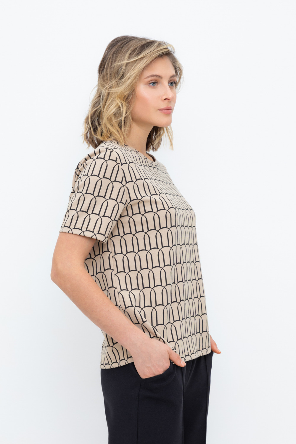 Футболки женские для мам, артикул: ЕВТ 3231, цвет: бежевый, фото 3