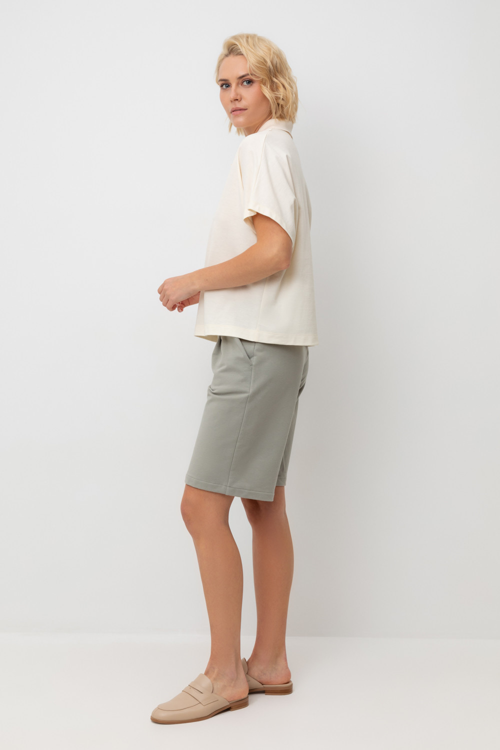 Шорты женские для мам, артикул: ЕВТ 4138, цвет: зеленый, фото 3