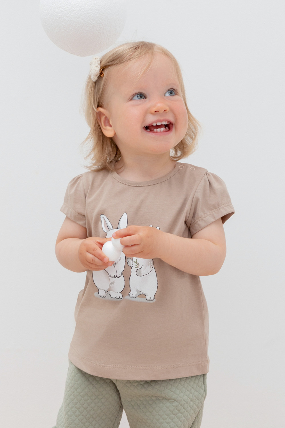 Футболка для девочки, артикул: КР 302260, цвет: бежевый, фото 3