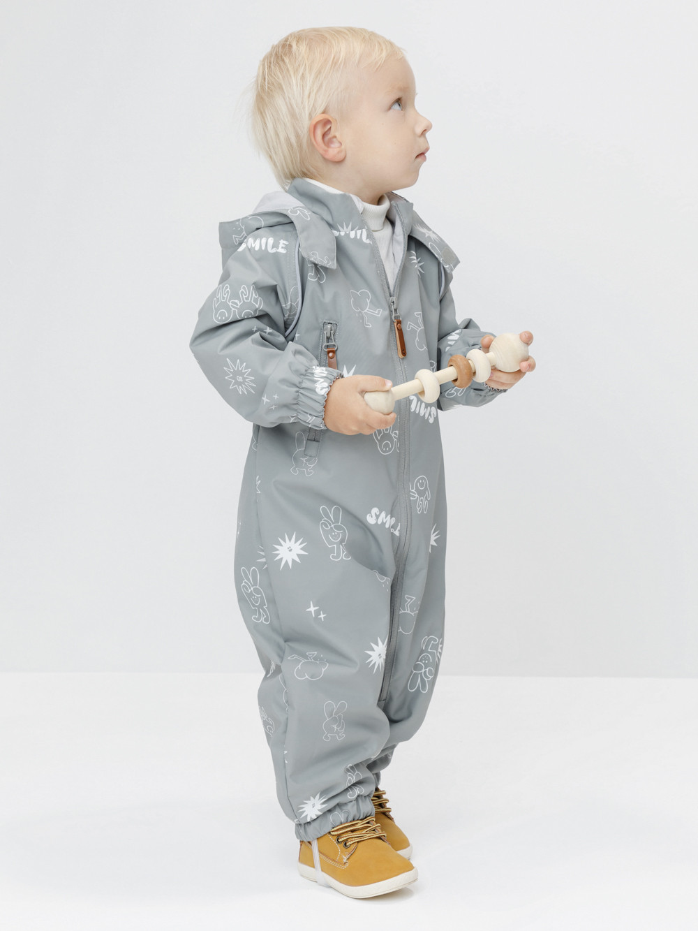 Комбинезоны утепленные для мальчика, артикул: ВК 60088/н/23 Ал, цвет: зеленый, фото 3