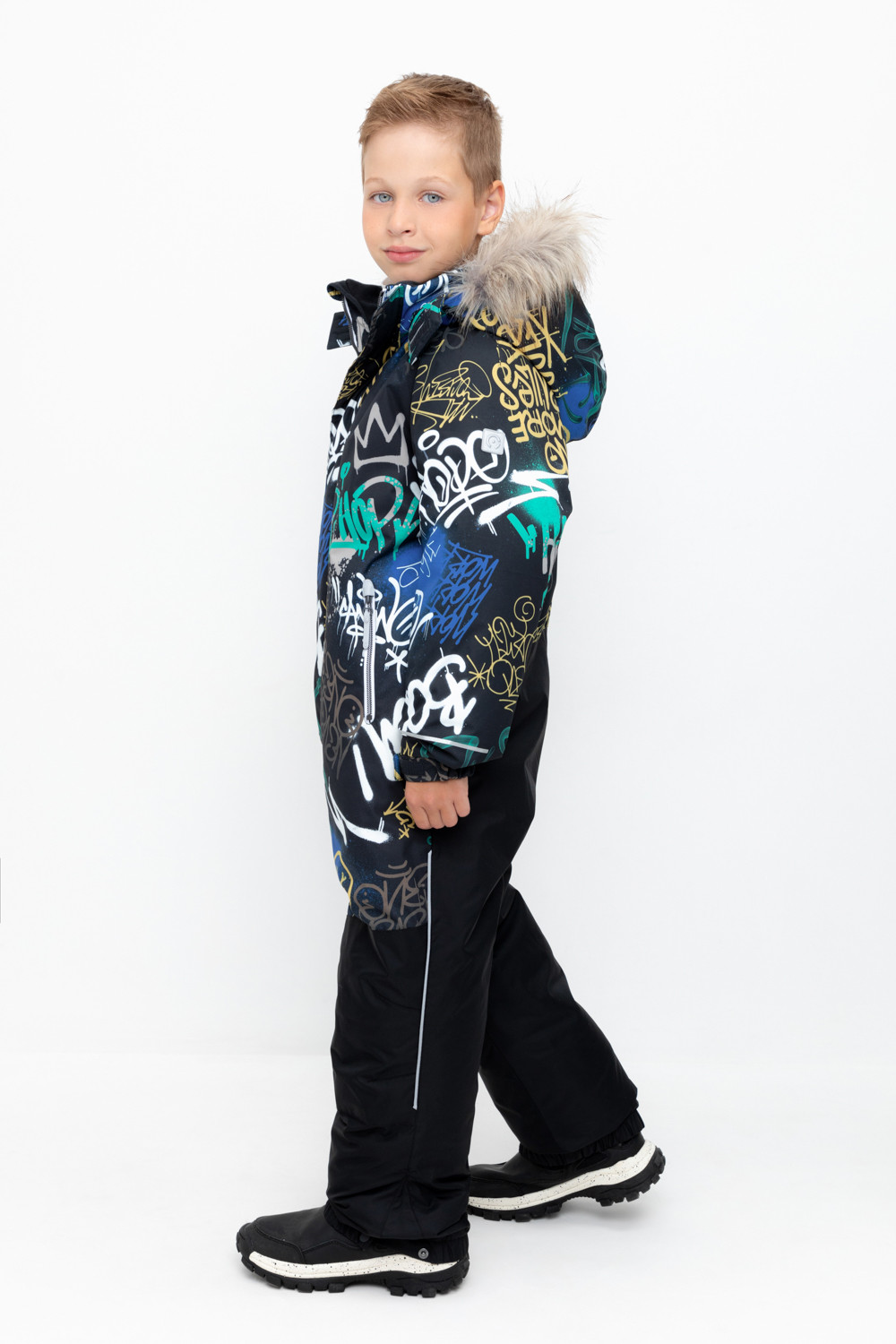 Комбинезоны утепленные для мальчика, артикул: ВК 60120/н/7 ГР, цвет: черный3, фото 3