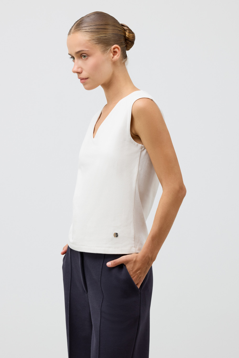 Майки женские для мам, артикул: ЕВТ 3339, цвет: светло-бежевый, фото 3