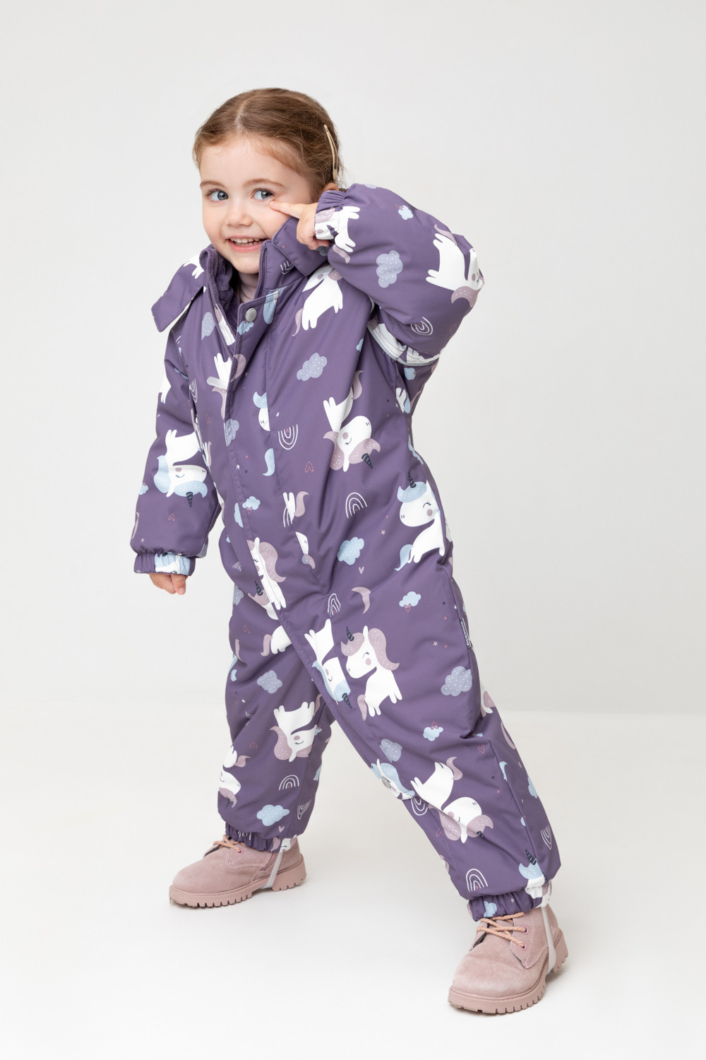 Комбинезоны утепленные для девочки, артикул: ВК 60113/н/5 УЗГ, цвет: фиолетовый, фото 3