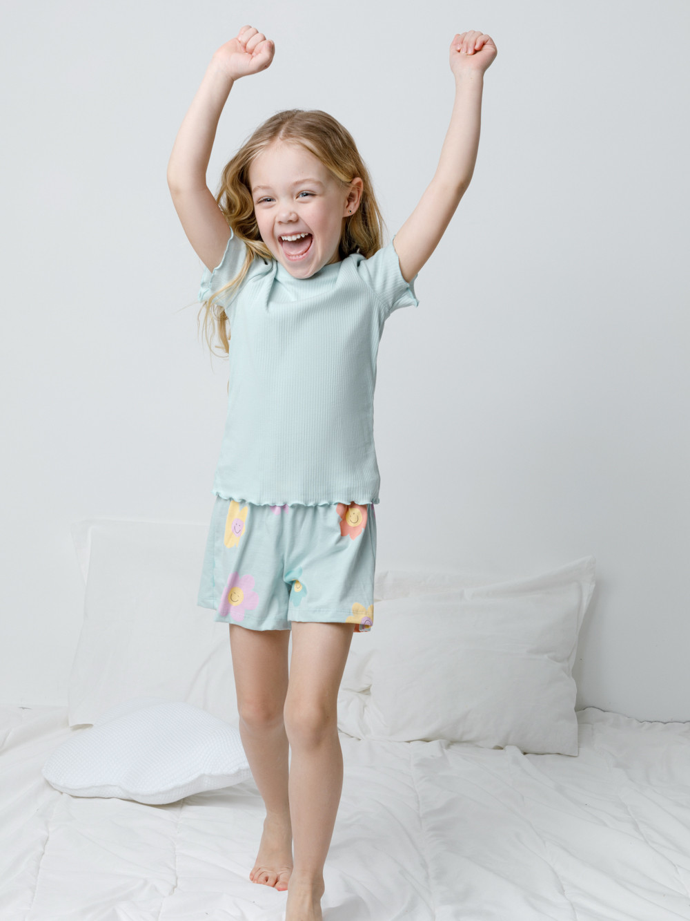 Пижама для девочки, артикул: К 1596, цвет: светло-голубой, фото 2