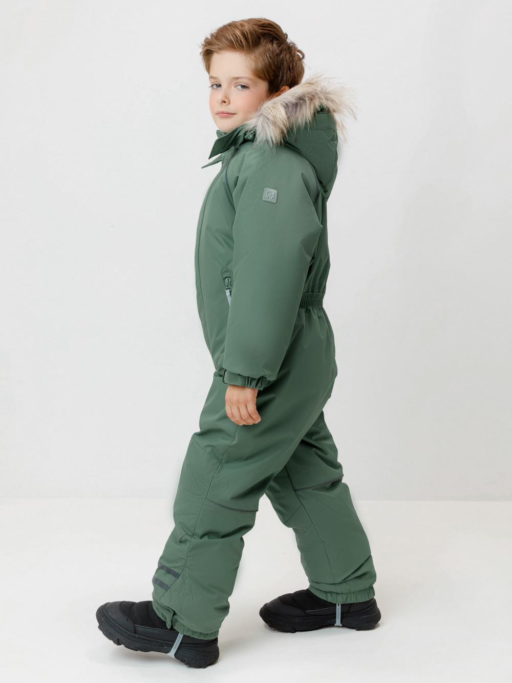 Комбинезоны утепленные для мальчика, артикул: ВК 60102/8 ГР (98-122), цвет: зеленый, фото 2
