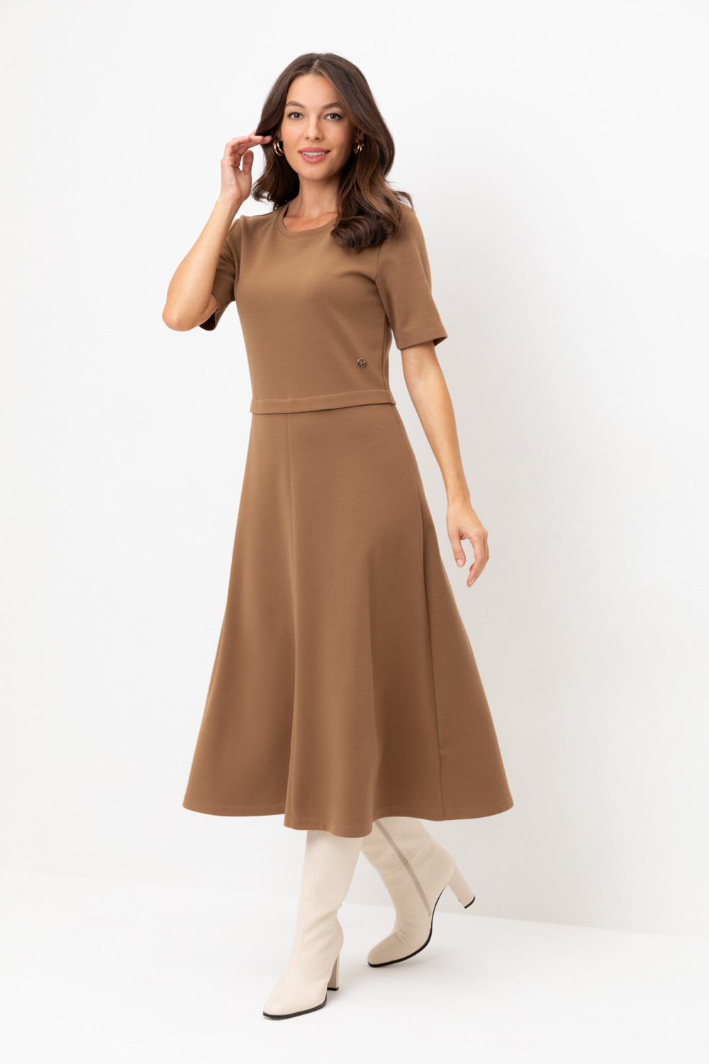Платья женские для мам, артикул: ЕВТ 5058, цвет: коричневый, фото 3