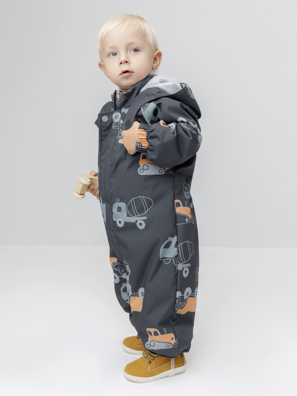 Комбинезоны утепленные для мальчика, артикул: ВК 60085/н/79 Ал, цвет: темно-серый, фото 3