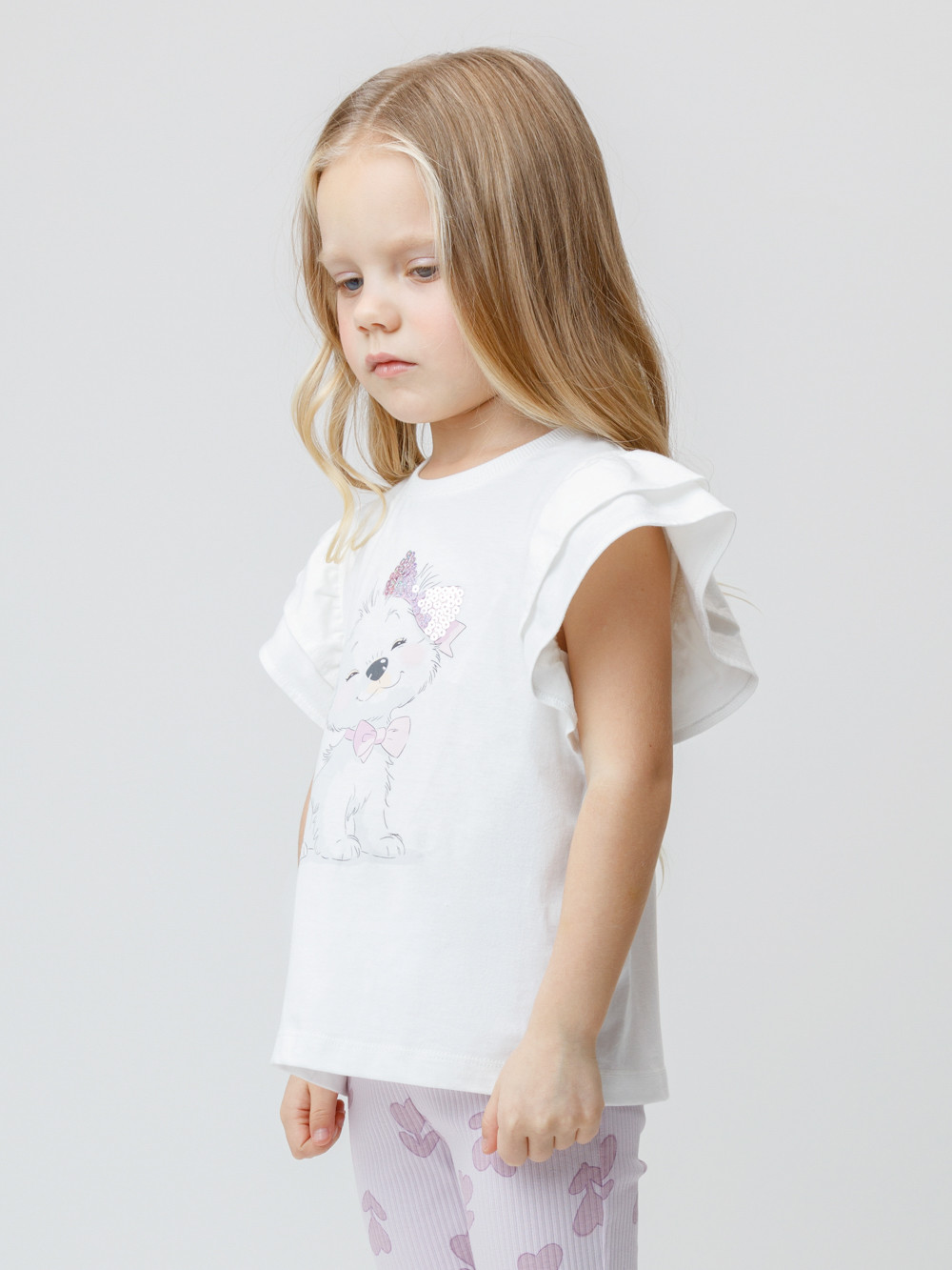 Футболка для девочки, артикул: КР 302708, цвет: сахар, фото 3