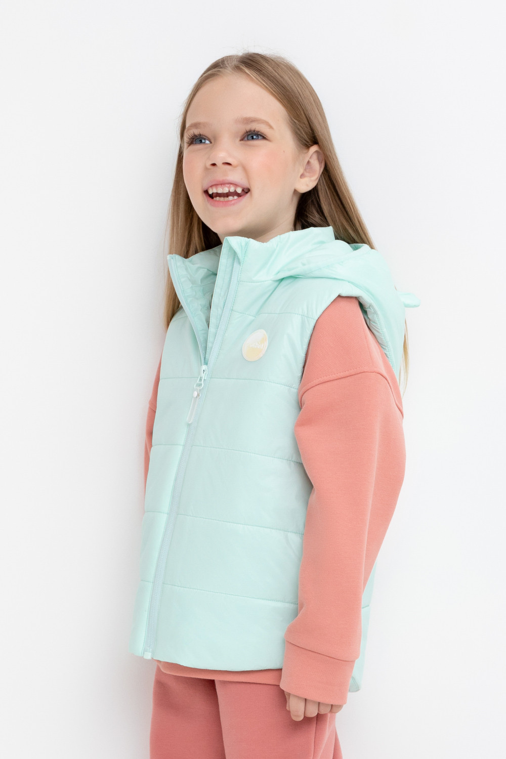Жилет для девочки, артикул: ВК 35015/3 ГР, цвет: минт, фото 3