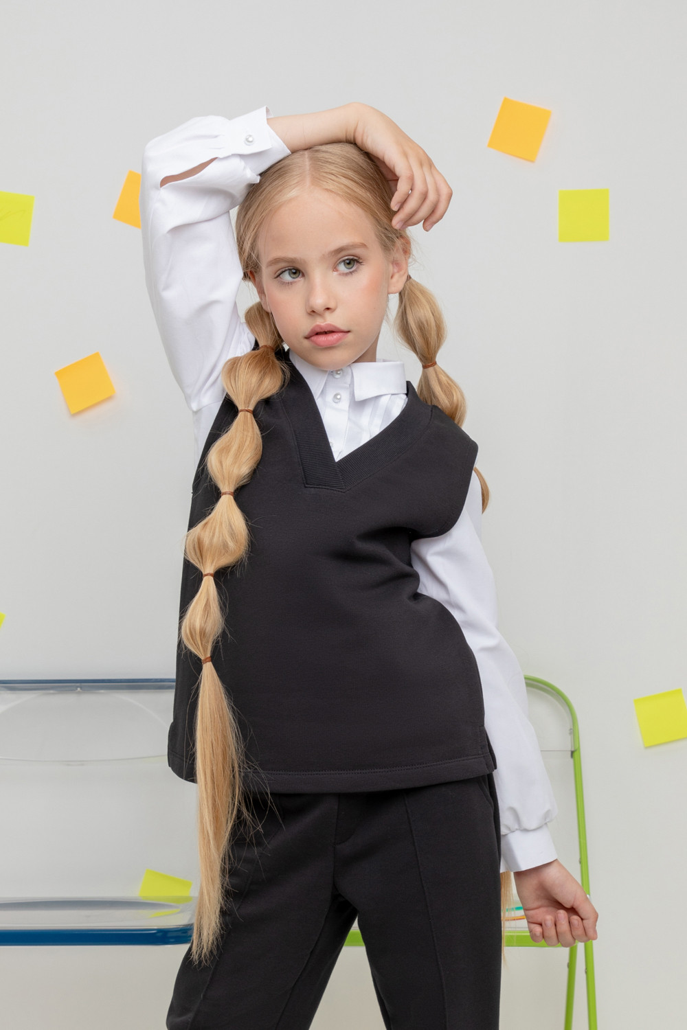 Жилеты для девочки, артикул: К 302150, цвет: черный, фото 3