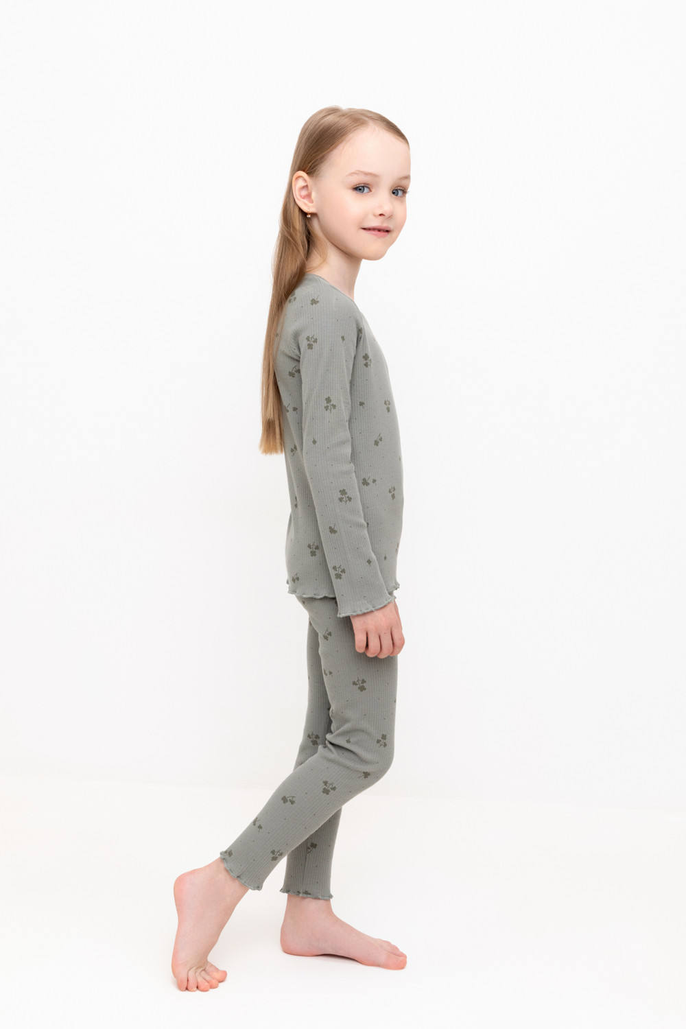 Пижама для девочки, артикул: К 1618, цвет: зеленый, фото 3