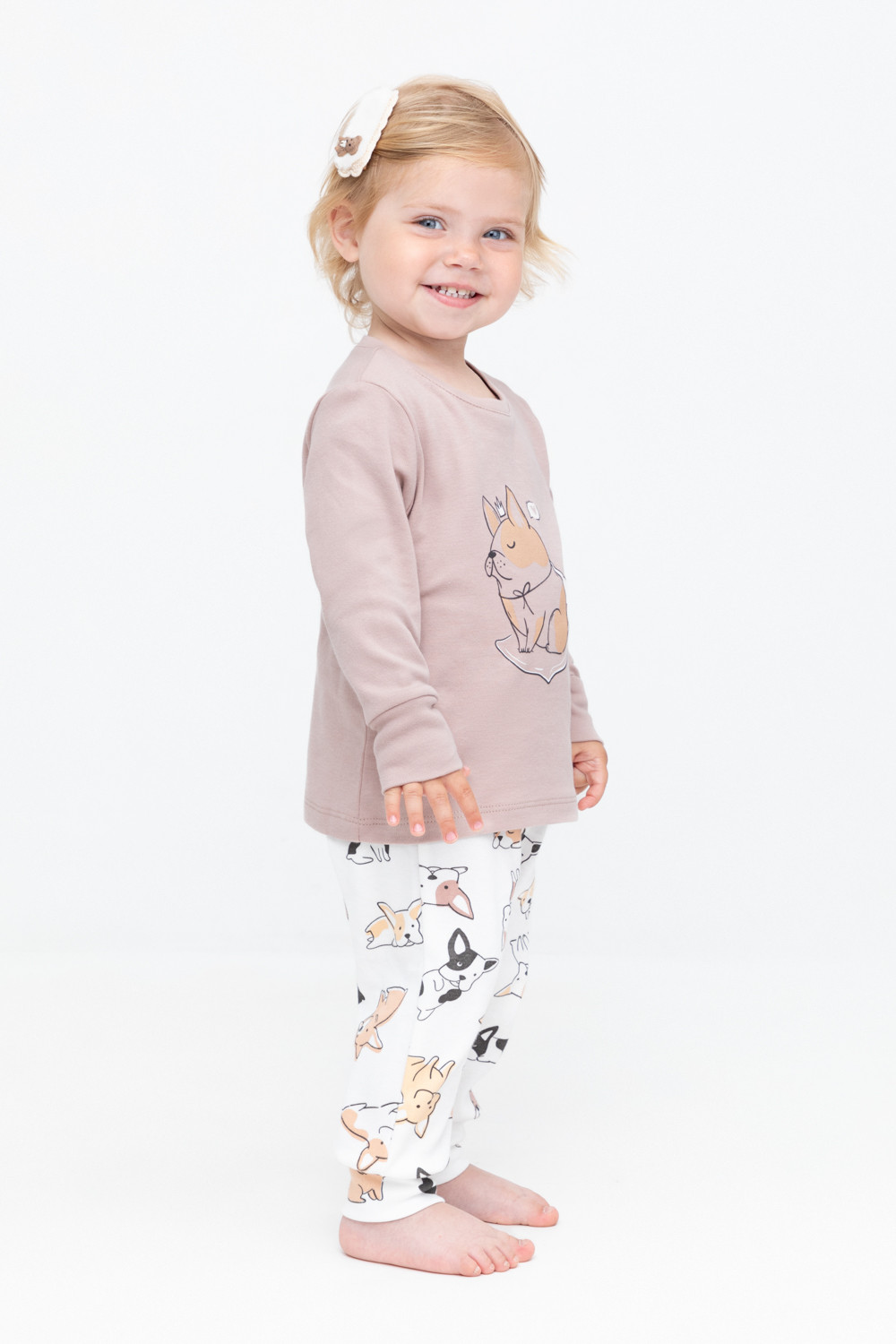 Пижама для девочки, артикул: К 1541/24, цвет: кофейный, фото 3