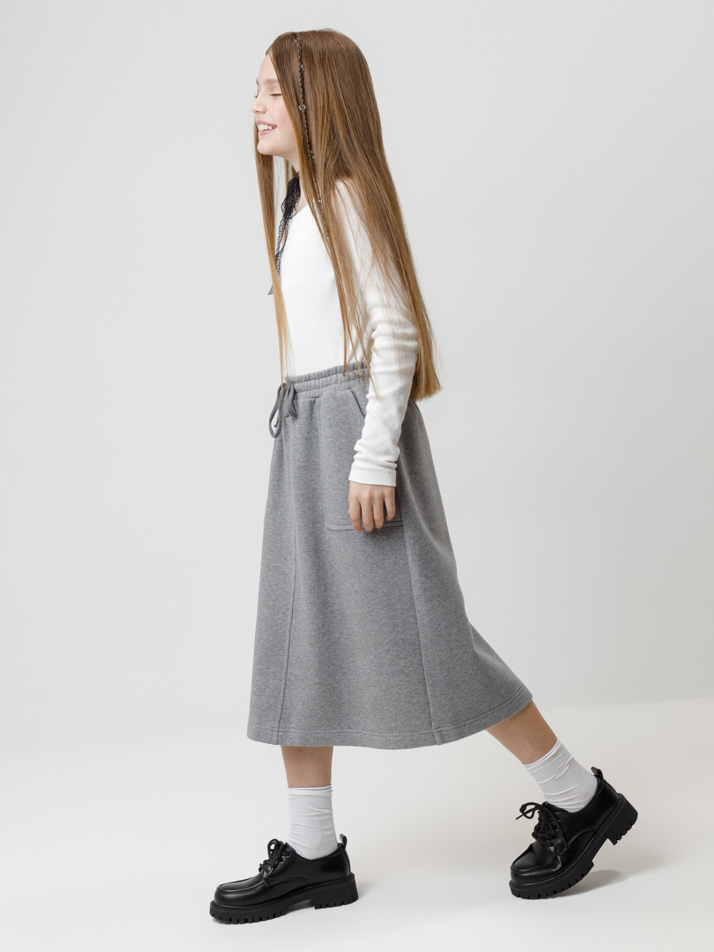 Юбка для девочки, артикул: КР 7151, цвет: серый, фото 3