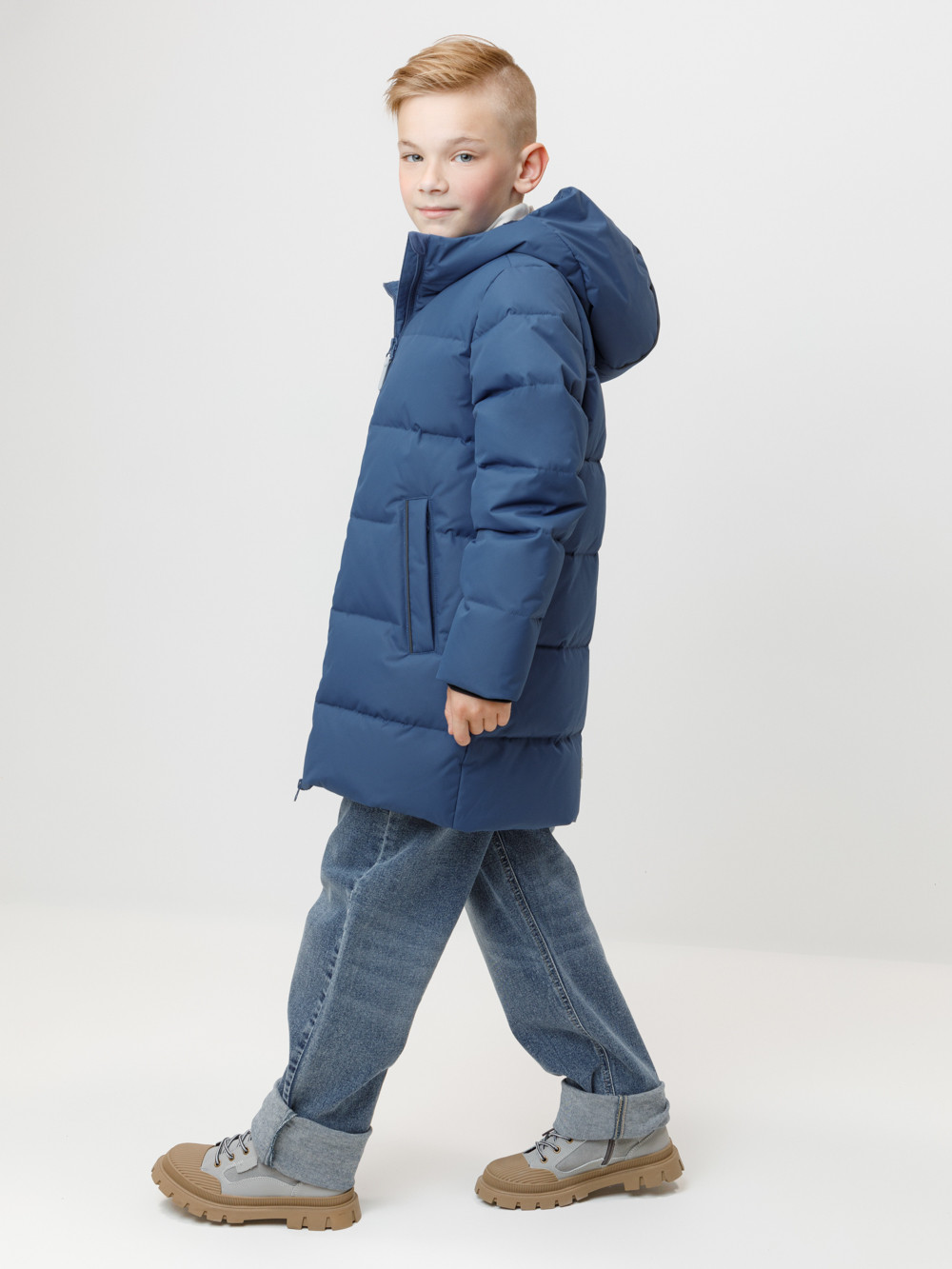 Пальто, плащи для мальчика, артикул: ВК 34070/6 УЗГ, цвет: синий, фото 3