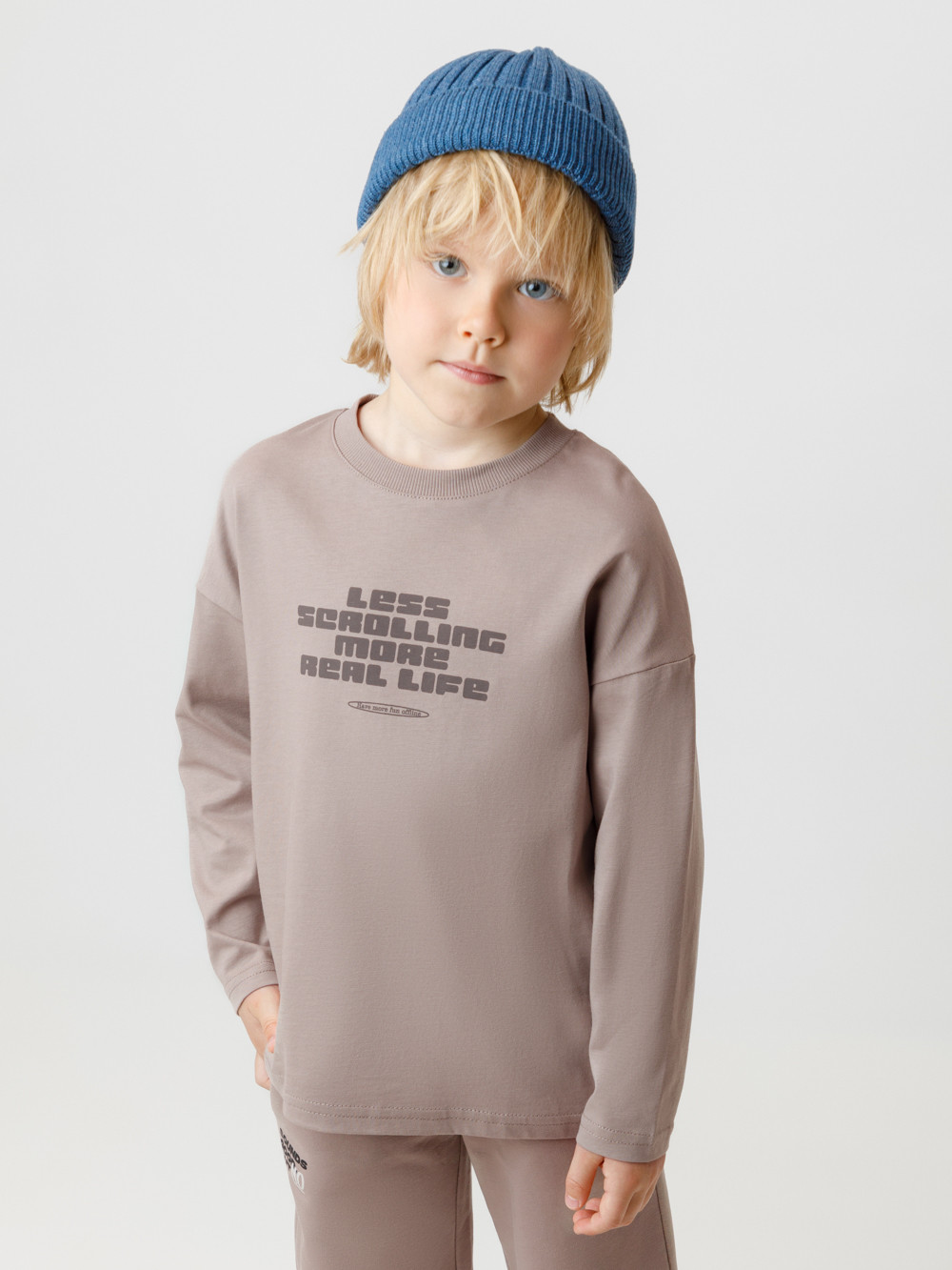 Лонгсливы для мальчика, артикул: МП 302892, цвет: коричневый, фото 3