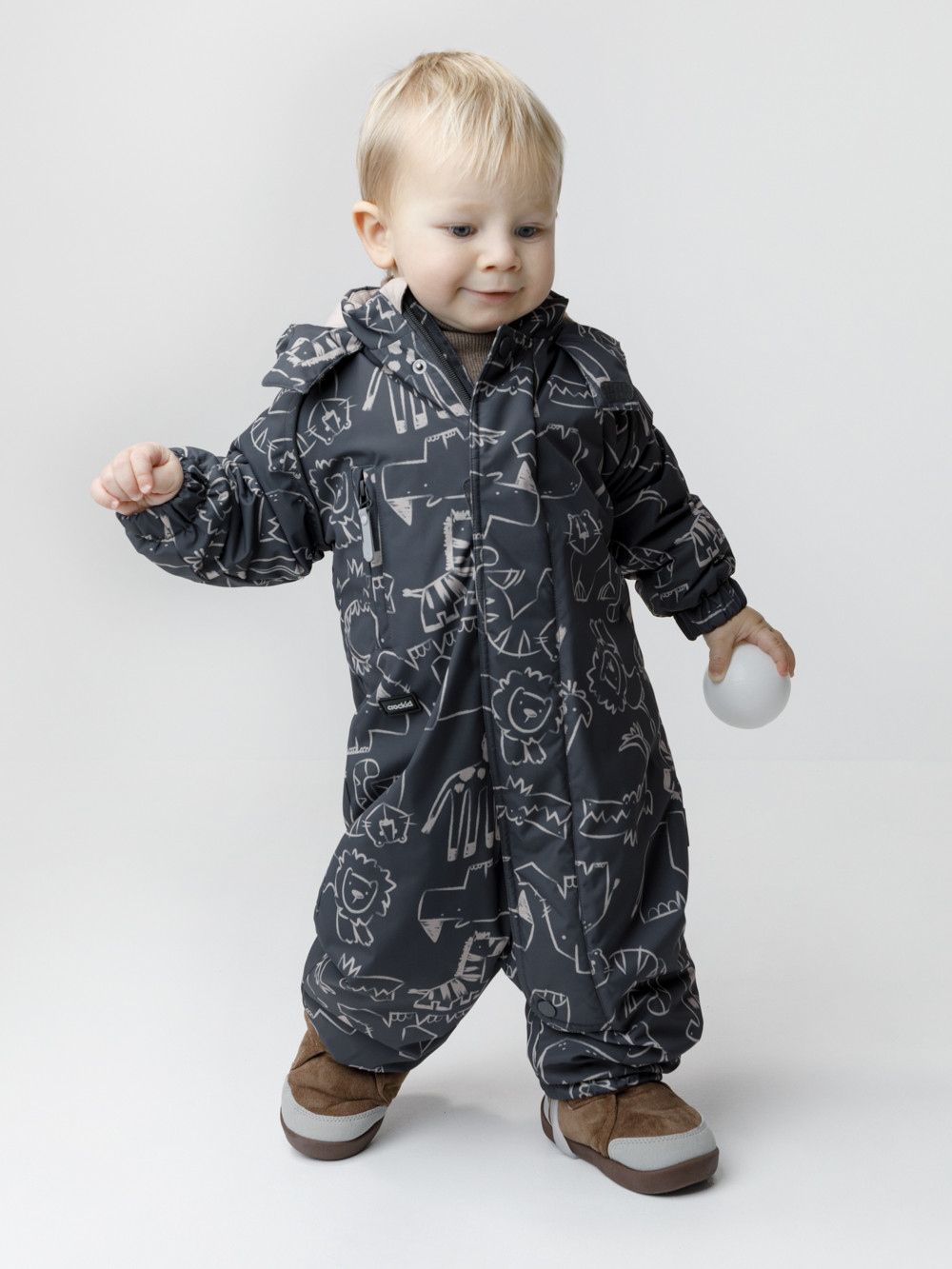 Комбинезоны утепленные для мальчика, артикул: ВК 60085/н/75 Ал, цвет: темно-серый, фото 3