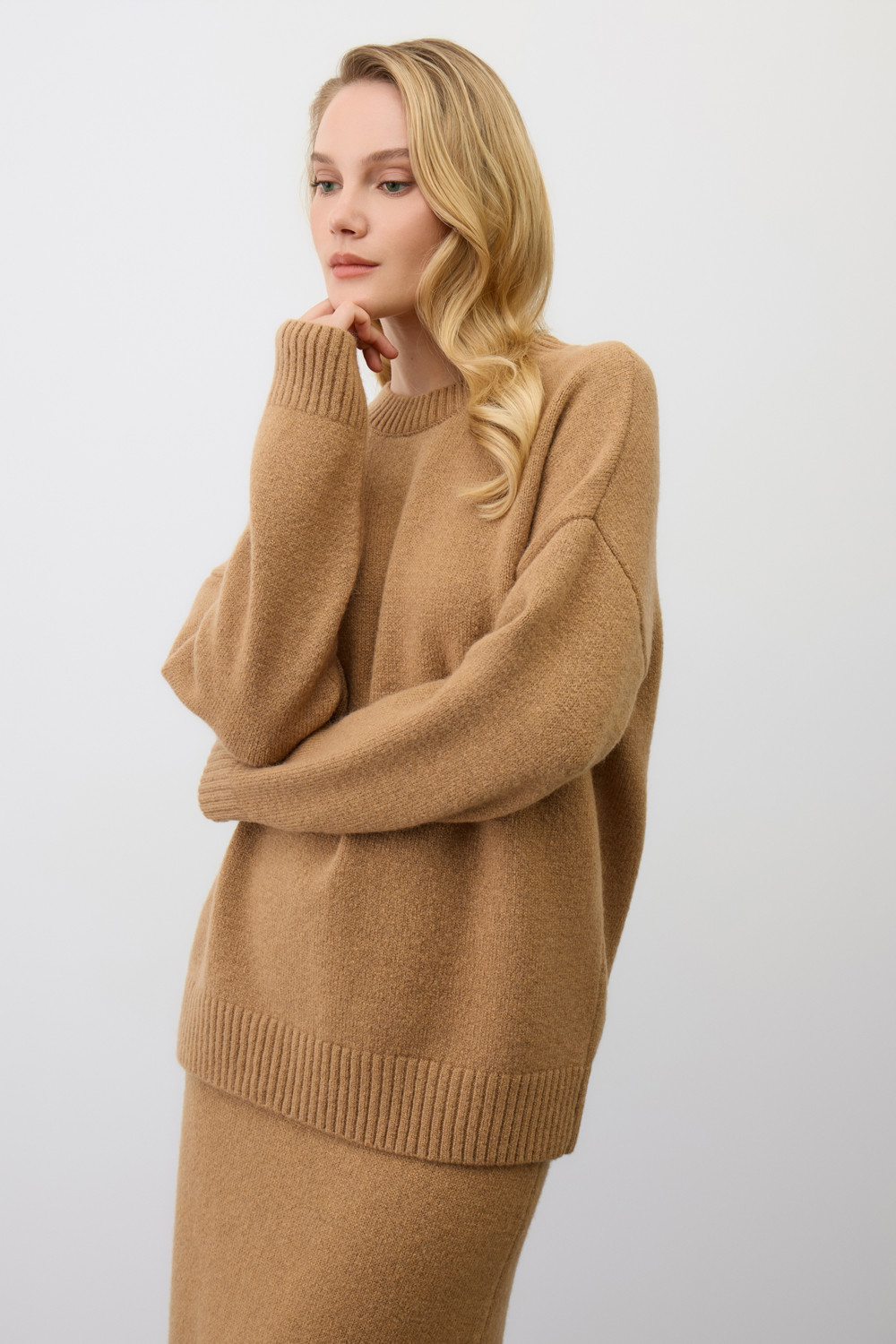 Джемперы женские для мам, артикул: ЕВ 30287/ш, цвет: коричневый, фото 3