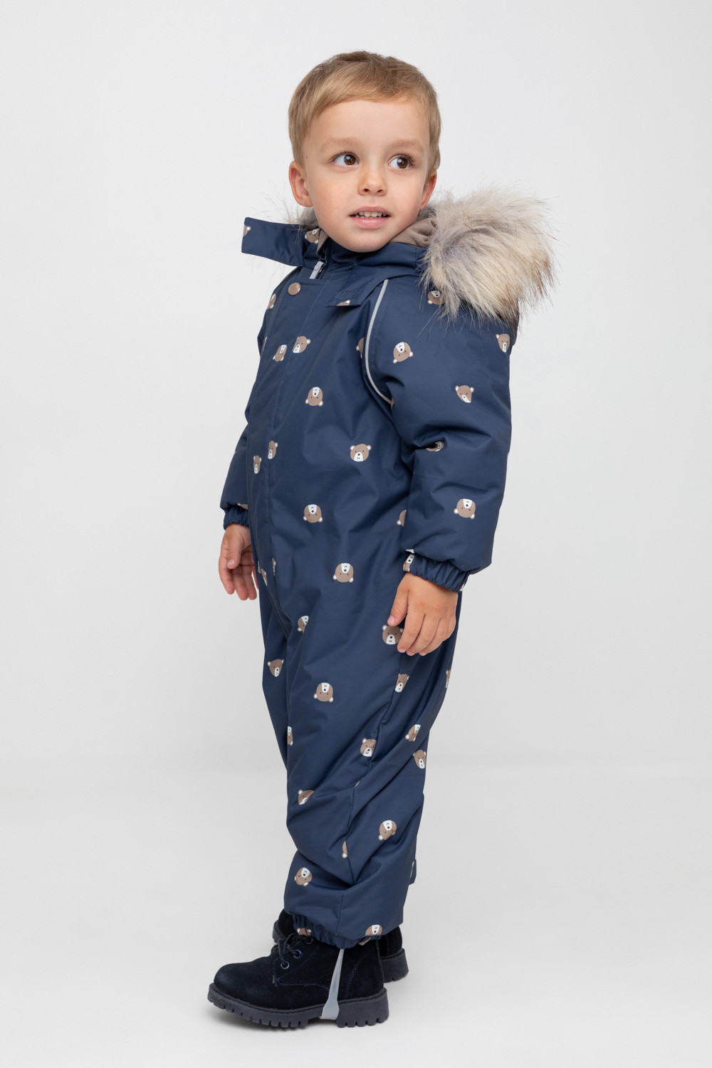 Комбинезоны утепленные для мальчика, артикул: ВК 60116/н/12 ГР, цвет: темно-синий, фото 3