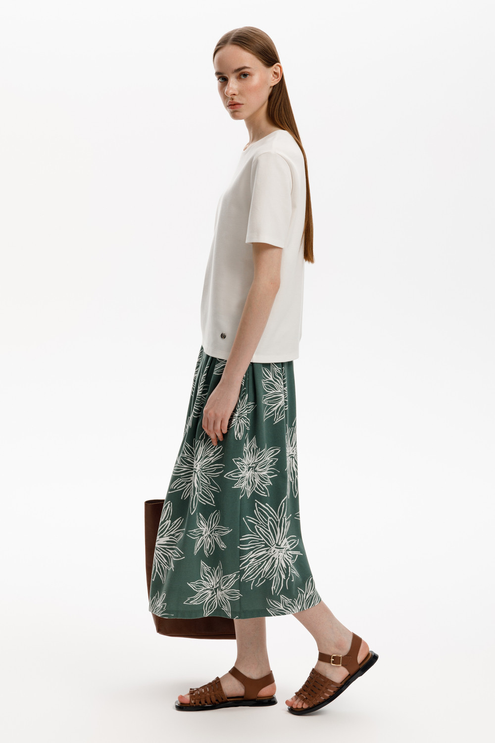 Юбки женские для мам, артикул: ЕВТ 7013, цвет: зеленый, фото 3