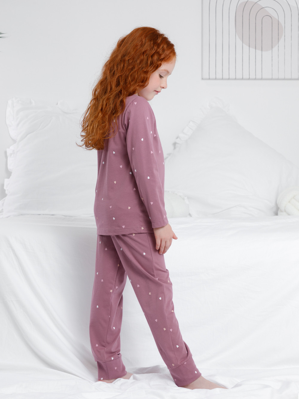 Пижама для девочки, артикул: К 1637, цвет: бордовый, фото 3