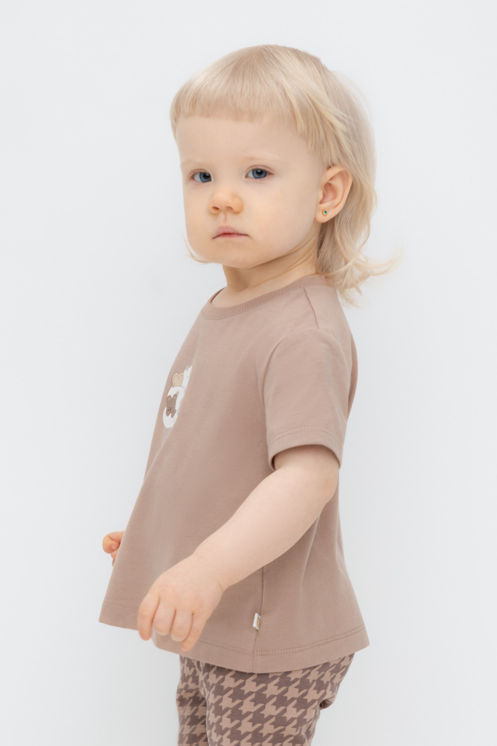 Футболка для девочки, артикул: КР 302556, цвет: бежевый, фото 3
