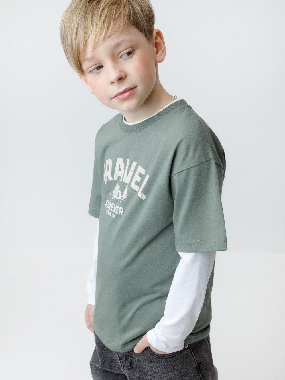 Футболка для мальчика, артикул: КР 302949, цвет: хаки, фото 3