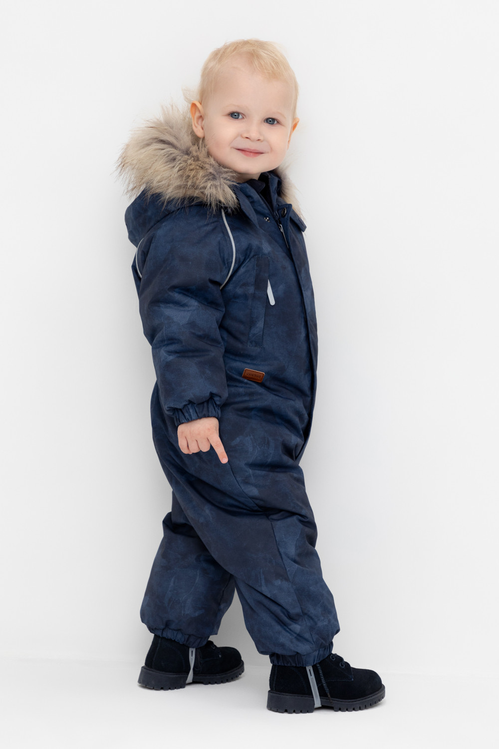 Комбинезоны утепленные для мальчика, артикул: ВК 60116/н/6 ГР, цвет: синий, фото 3