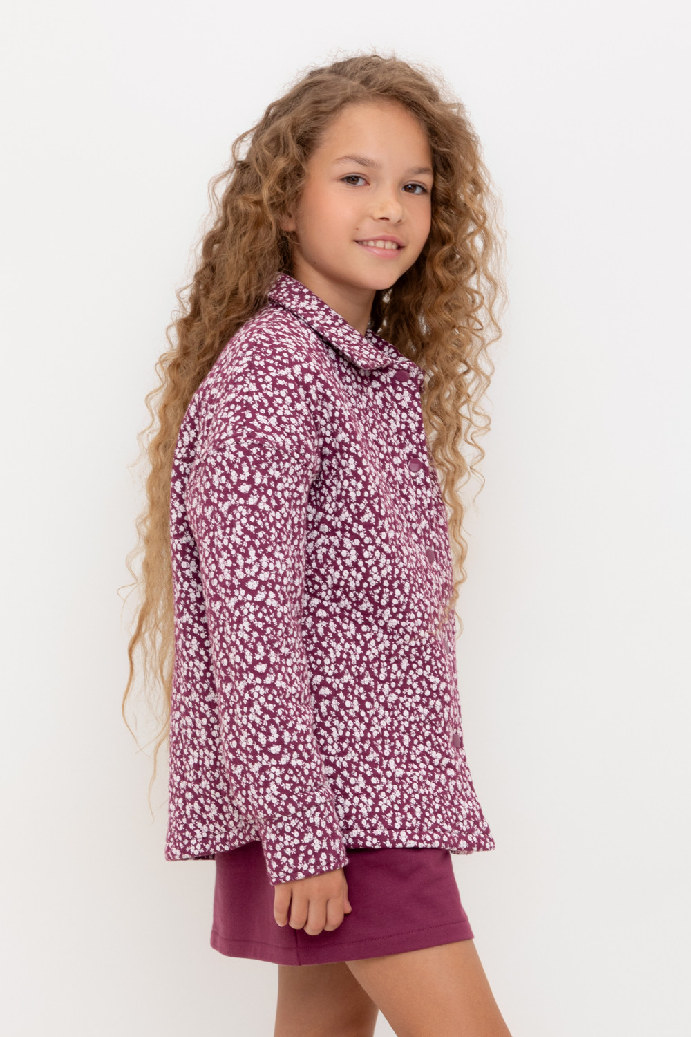 Рубашка для девочки, артикул: КР 302578, цвет: бордовый, фото 3