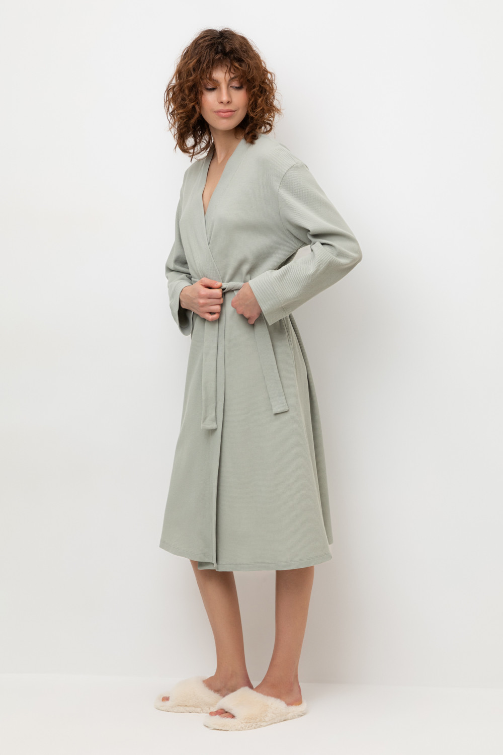 Халаты женские для мам, артикул: Е 50014/24, цвет: зеленый, фото 3