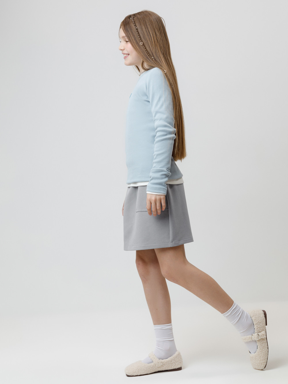 Юбка для девочки, артикул: КР 7153, цвет: серый, фото 3