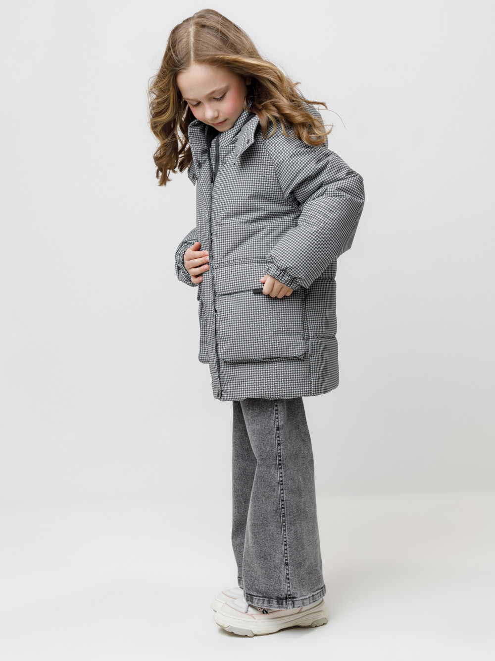 Куртка для девочки, артикул: ВК 38129/н/1 УЗГ, цвет: серый, фото 3