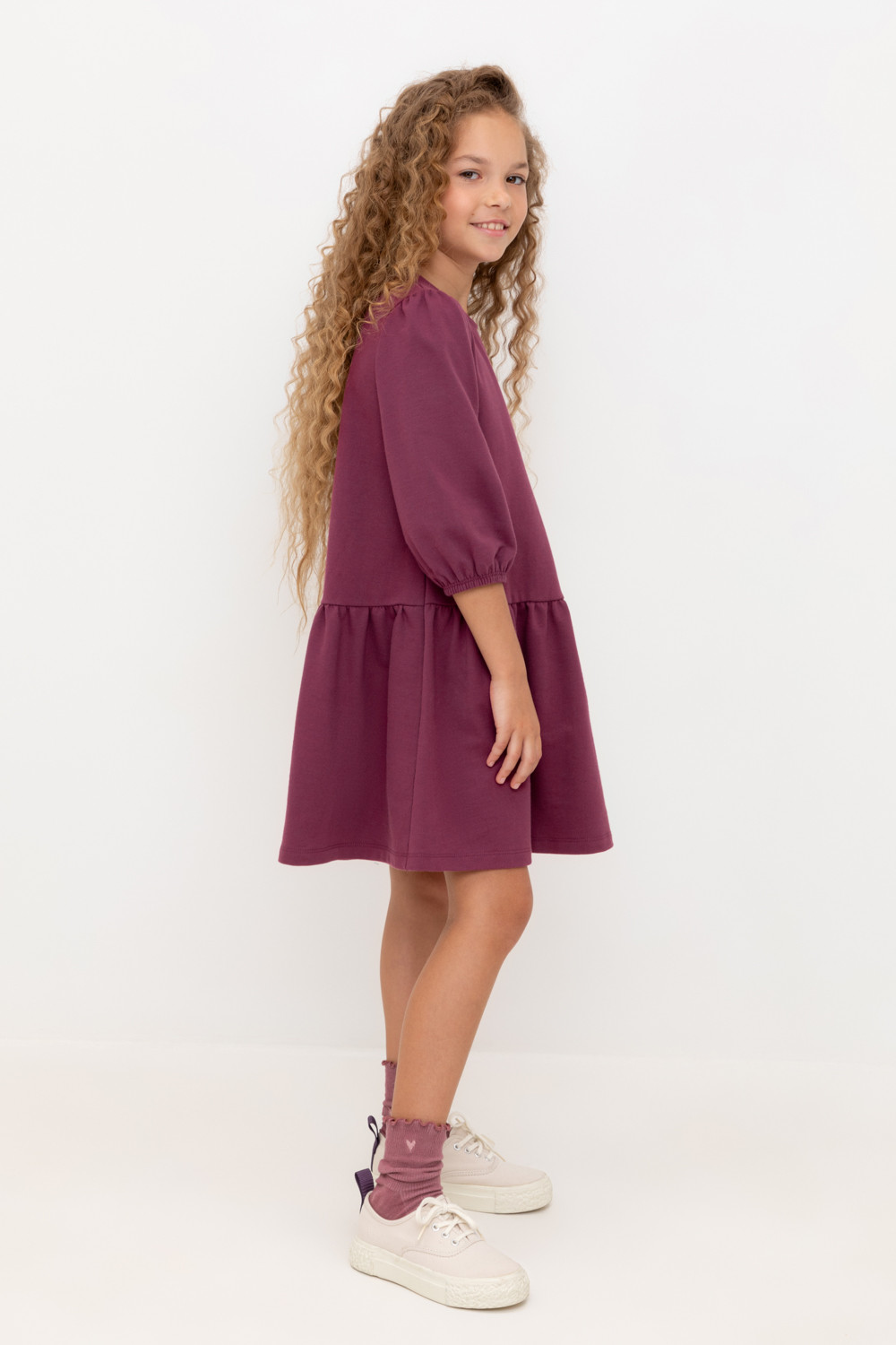 Платье для девочки, артикул: КР 5898, цвет: бордовый, фото 3