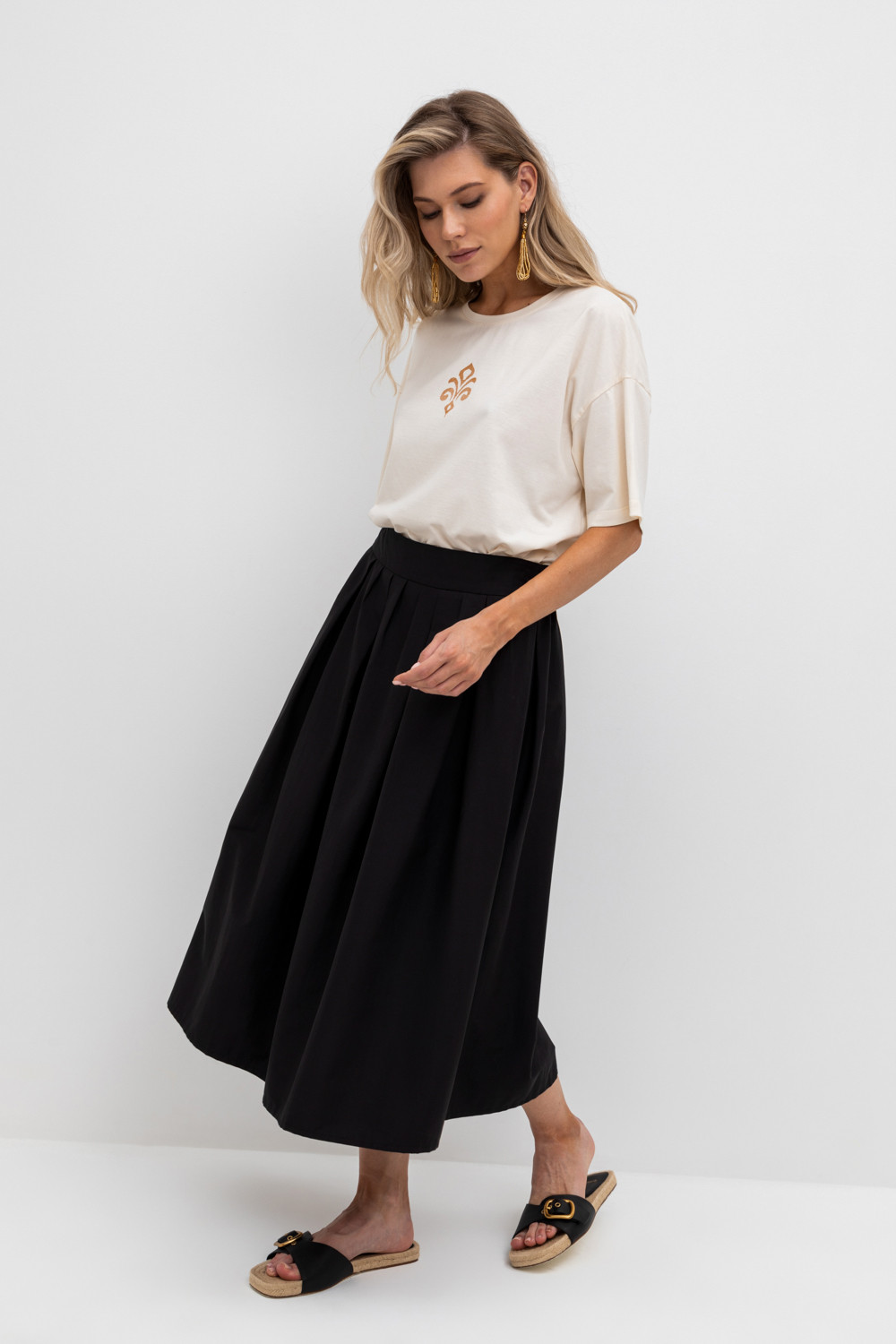 Юбки женские для мам, артикул: ЕТ 70001, цвет: черный, фото 3