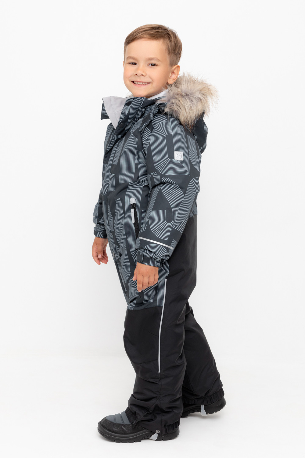 Комбинезоны утепленные для мальчика, артикул: ВК 60120/н/8 ГР, цвет: черный3, фото 3